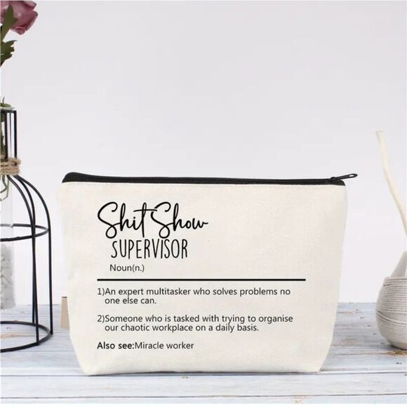 Shit show supervisor cosmetic case travel bag utility purse miracle worker - Picture 4 of 6